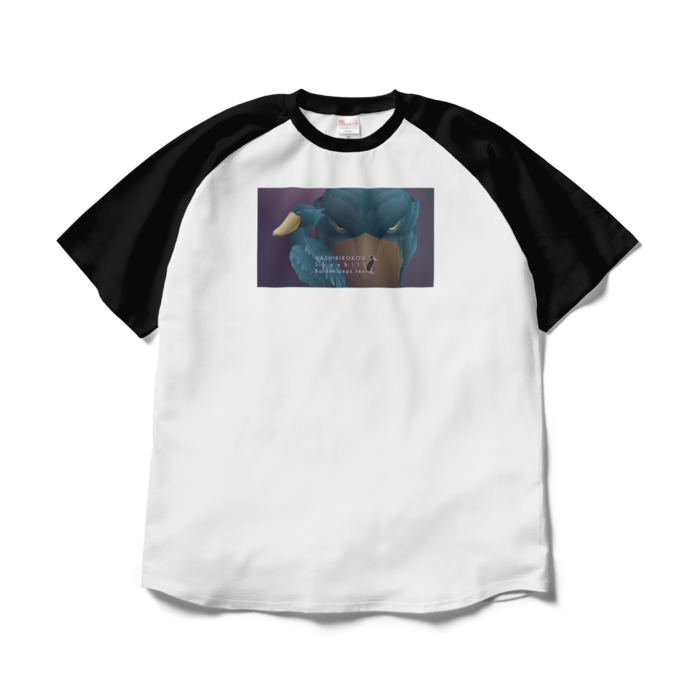 ラグランTシャツ - XL - ホワイト×ブラック