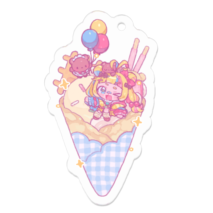 食べ物アクリルキーホルダー - 50 x 50 (mm)