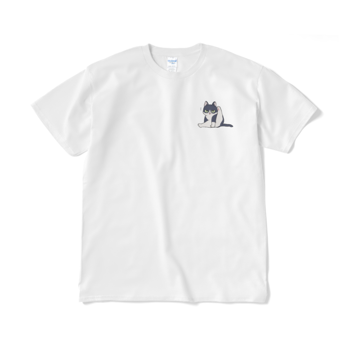 はちわれねこ(毛づくろい)/白Tシャツ(短納期) - XL -