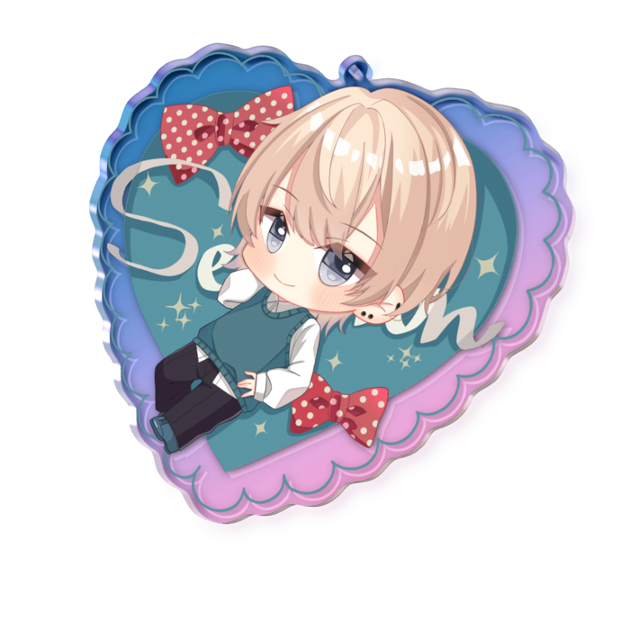 オーロラアクリルキーホルダー - 100 × 100mm