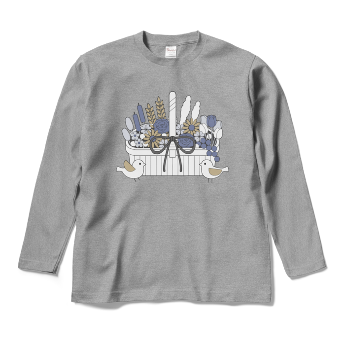 ロングスリーブTシャツA　灰色　M