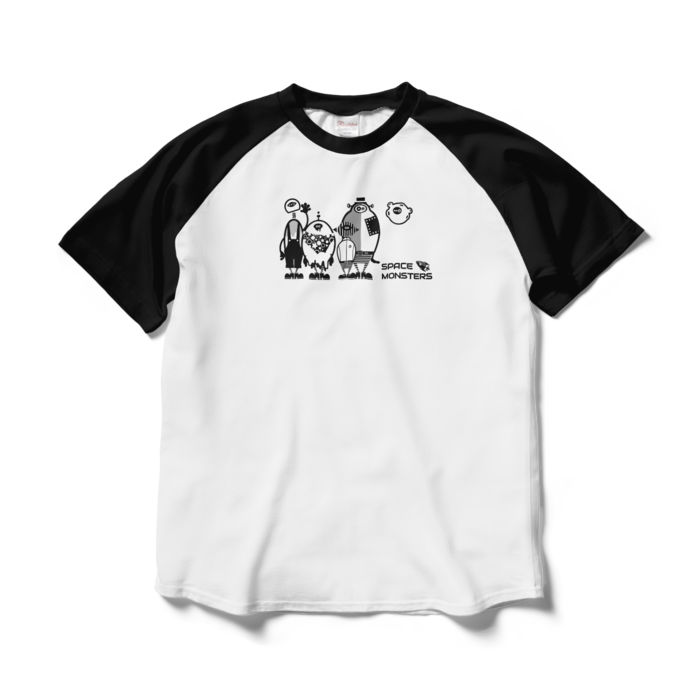 ラグランTシャツ - L - ホワイト×ブラック