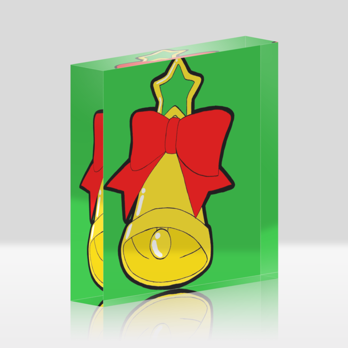 アクリルブロック - 100x100mm(グリーン)