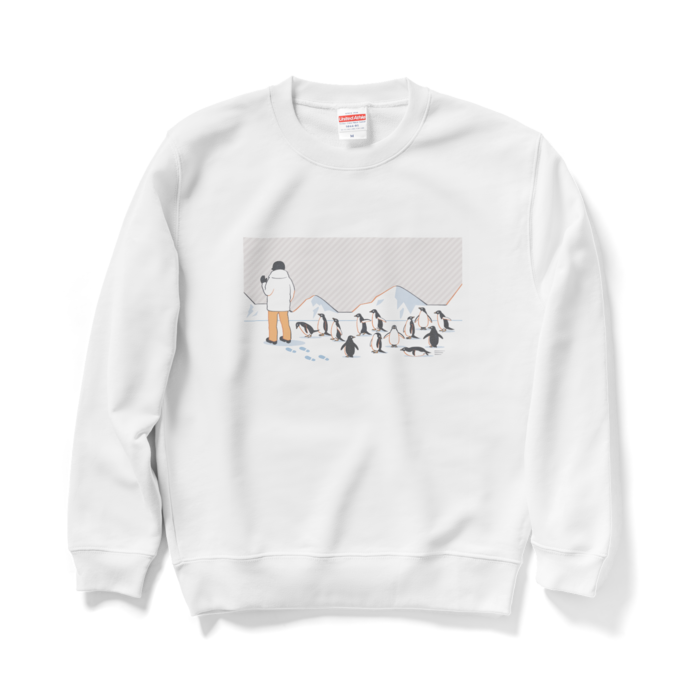 スウェット　灰色×白色　M