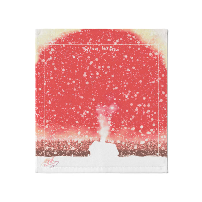 雪降る夜タオル - 大赤