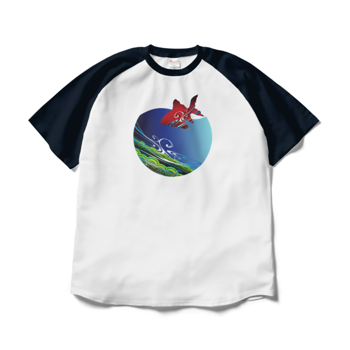 ラグランTシャツ - XL - ホワイト×ネイビー