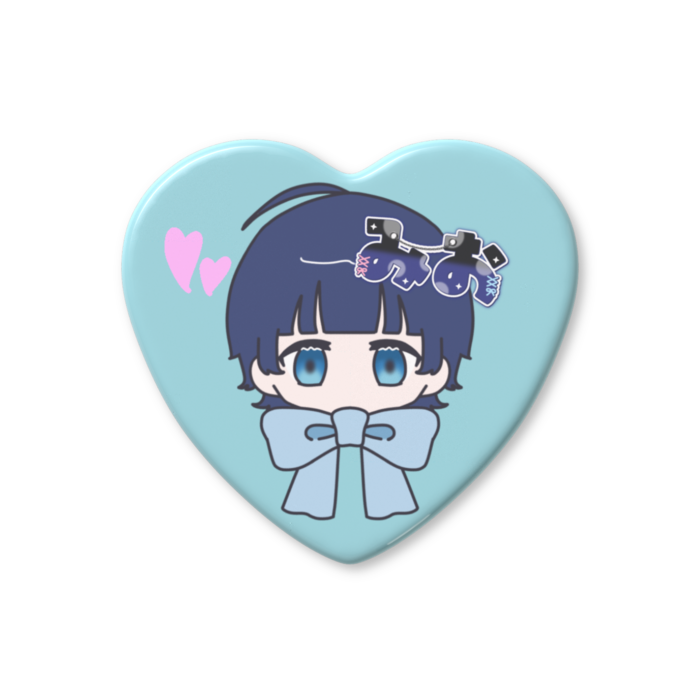 ハート缶バッジ - 52.5 × 57mm