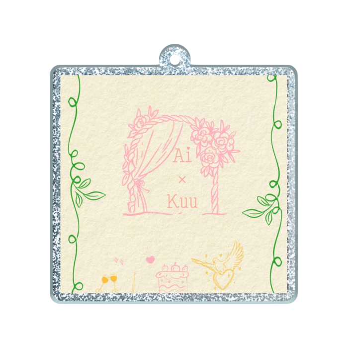 ラメアクリルキーホルダー - 50 × 50mm