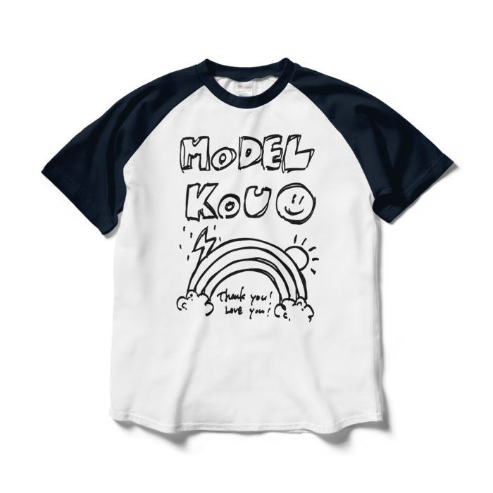 ラグランTシャツ - L - ホワイト×ネイビー