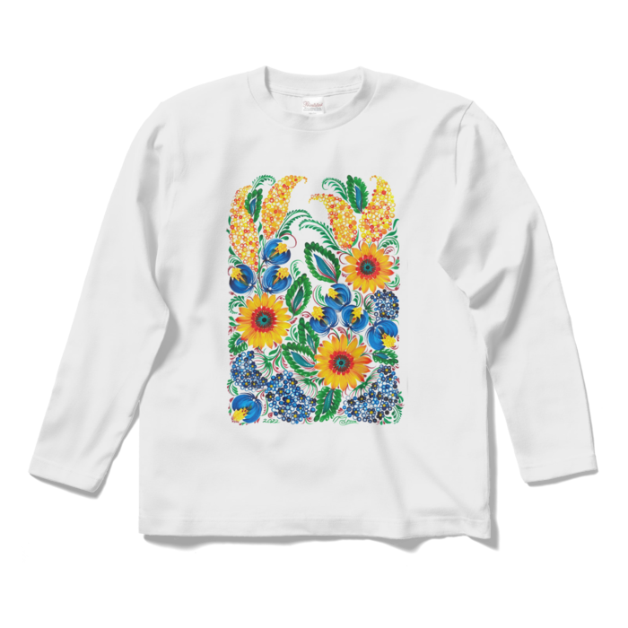 ロングスリーブTシャツ(向日葵) - S - ホワイト