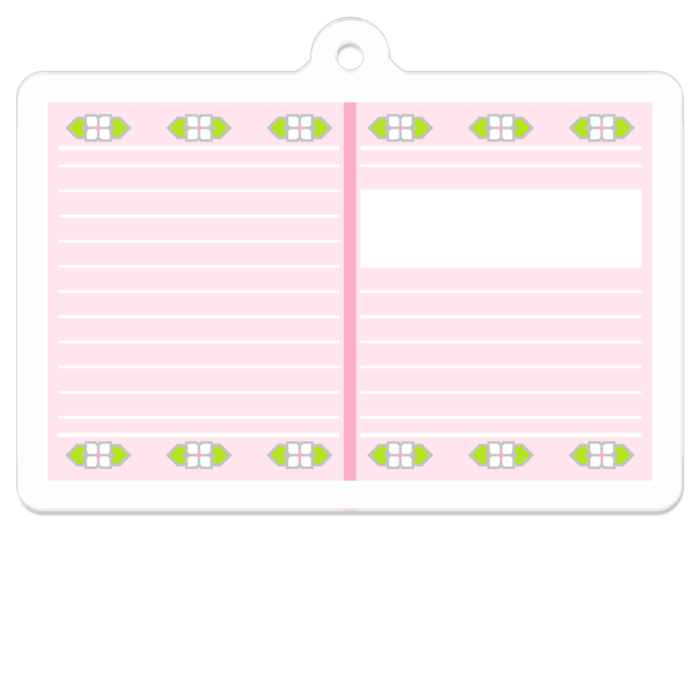 四枚花のノート表紙アクリルキーホルダー(ピンク系)