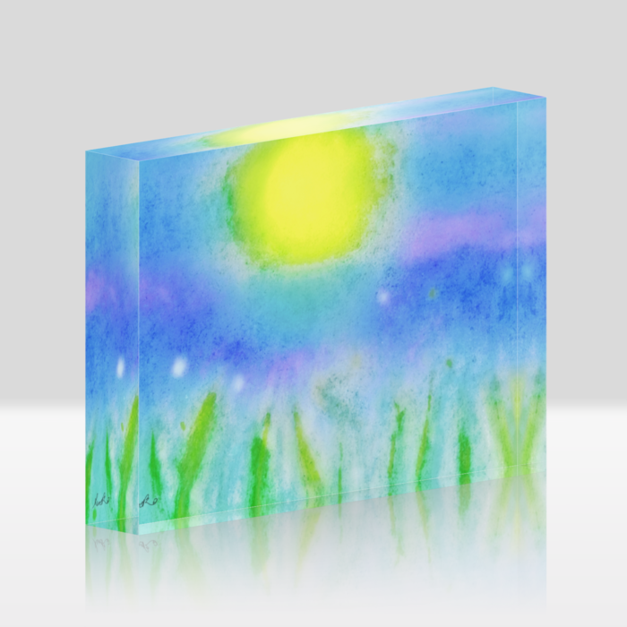 アクリルブロック - 148x100mm(ホワイト 白引きあり)