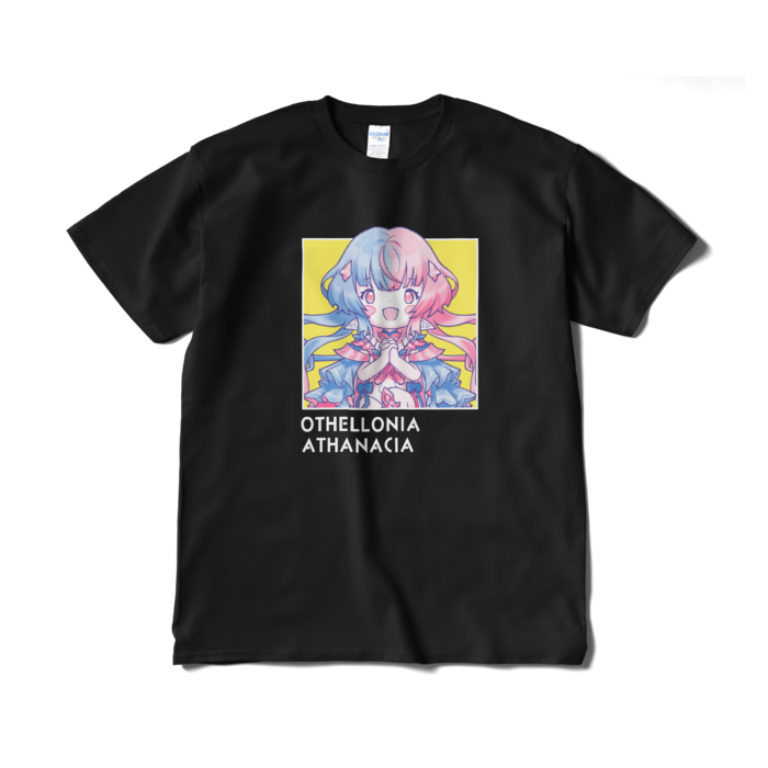 ちびキャラ「世界アタナシア」デザインTシャツ（XL/ブラック）