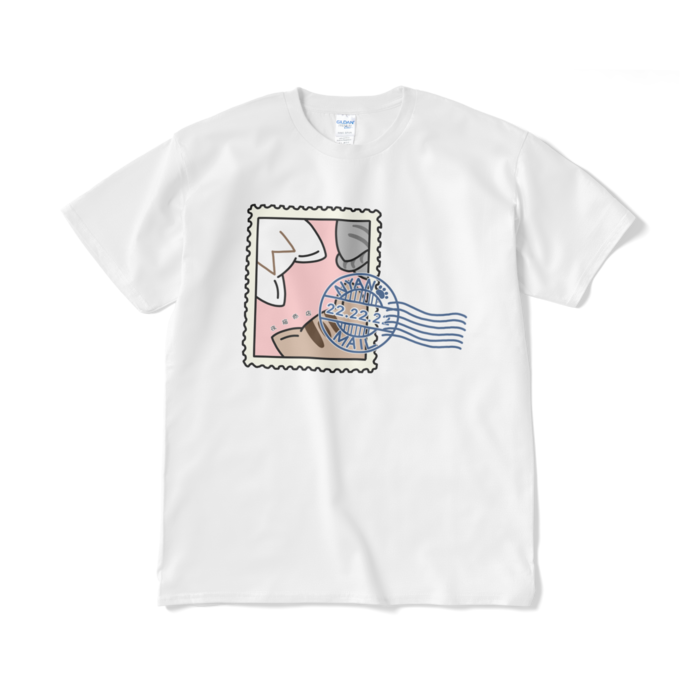猫切手Tシャツ - XL - ホワイト