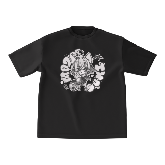 ビッグシルエットTシャツ - M - 正面(ホワイトインクジェット)