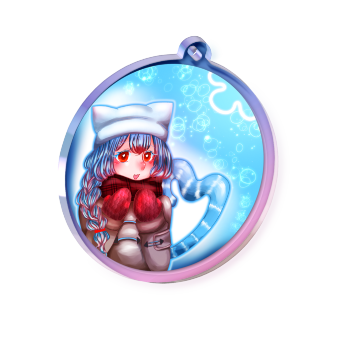 オーロラアクリルキーホルダー - 50 × 50mm