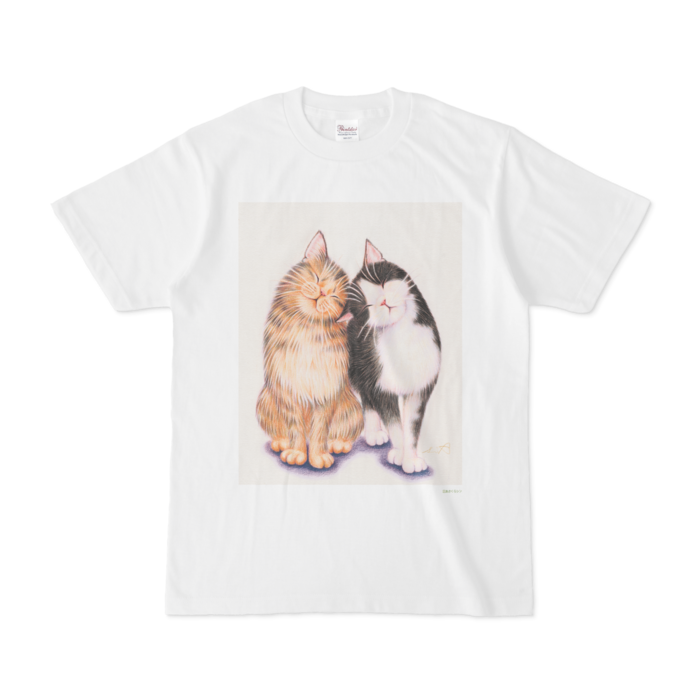 色鉛筆画　ねこTシャツ　ごあいさつ