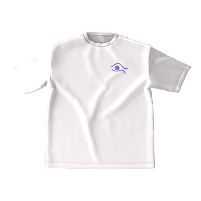 静寂の瞳 ビッグシルエットTシャツ ホワイト タイプB - M - 正面