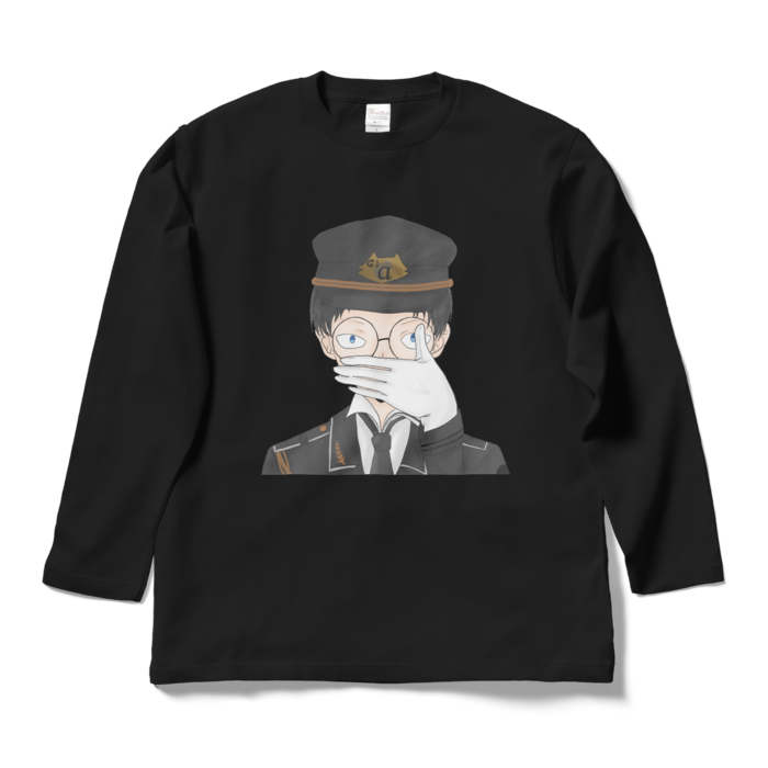 軍服Ko船長ロングスリーブTシャツ - L - ブラック