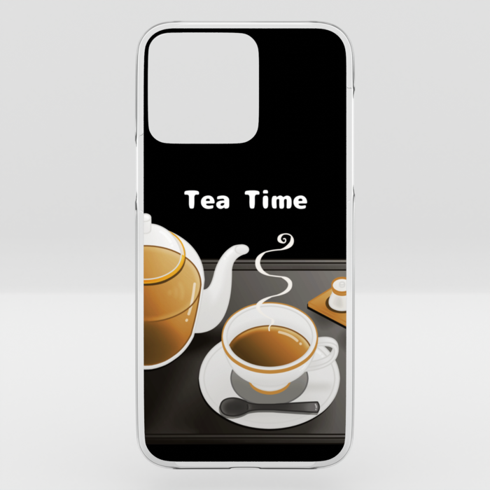 クリアiPhoneケース　紅茶×黒背景　iPhone 16ProMax