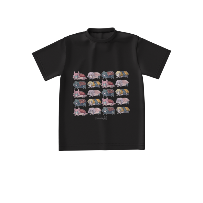 ビッグシルエットTシャツおすしS(黒)