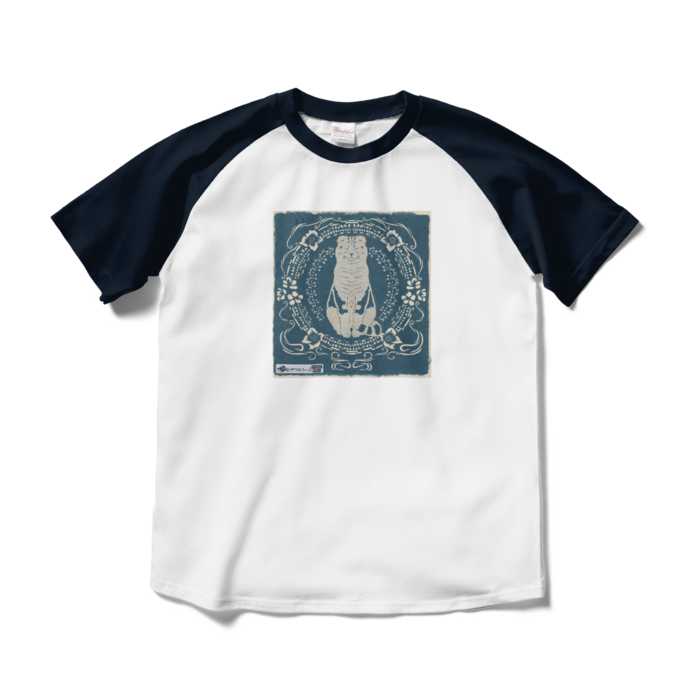 ラグランTシャツ - M - ホワイト×ネイビー