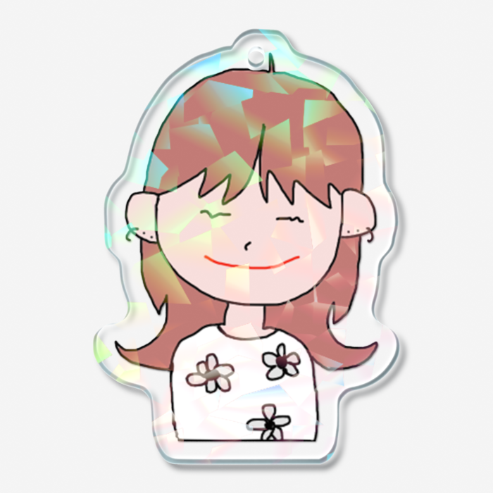 ホログラムアクリルキーホルダー - 50 × 50mm