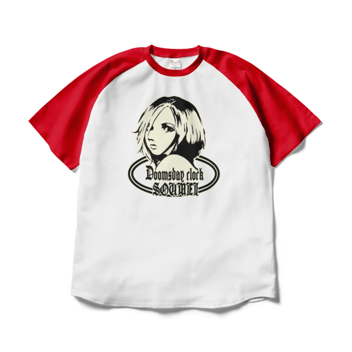 ラグランTシャツ - XL - ホワイト×レッド