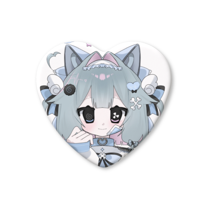 ハート缶バッジ - 57 × 52.5mm
