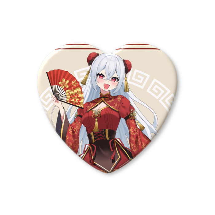 ハート缶バッジ - 57 × 52.5mm