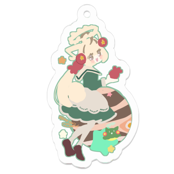 どーだん家族アクリルキーホルダーナト - 50 x 50 (mm)(1)