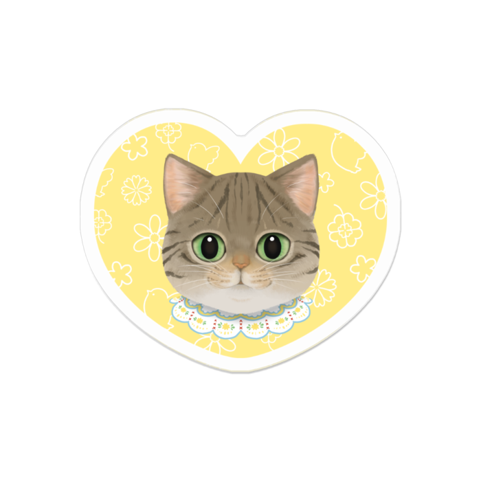ani★mani ねこたちアクリルバッジ(キジトラ) - 50 x 50 (mm)