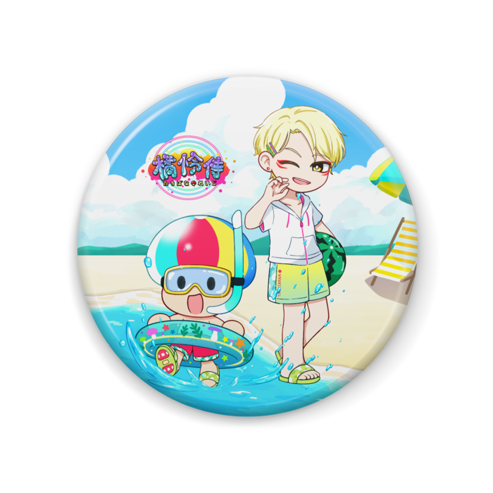 【夏限定】Wたちばな【犯行現場】缶バッジ 57mm