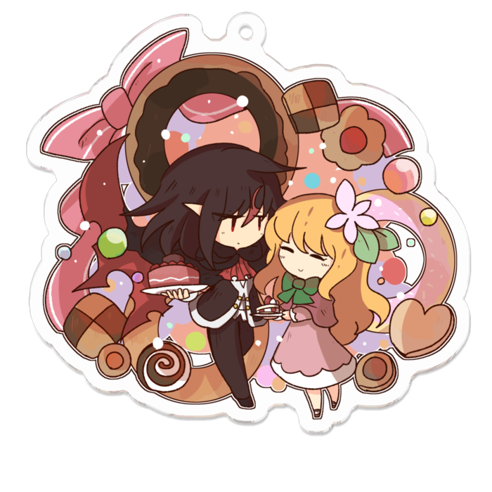 竜花夫婦のお菓子アクリルキーホルダー 空想の工房の書棚 トロイメライの副店 Booth