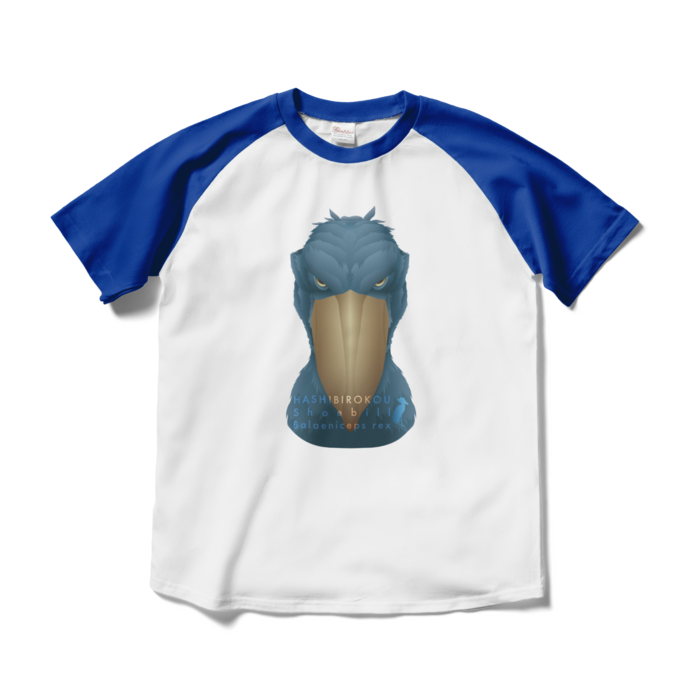 ラグランTシャツ - M - ホワイト×ロイヤルブルー