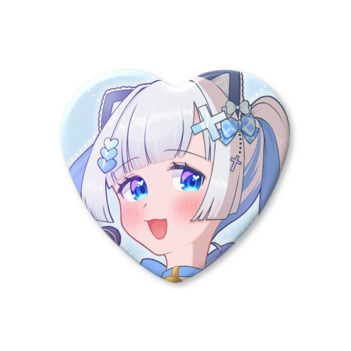 ハート缶バッジ - 57 × 52.5mm