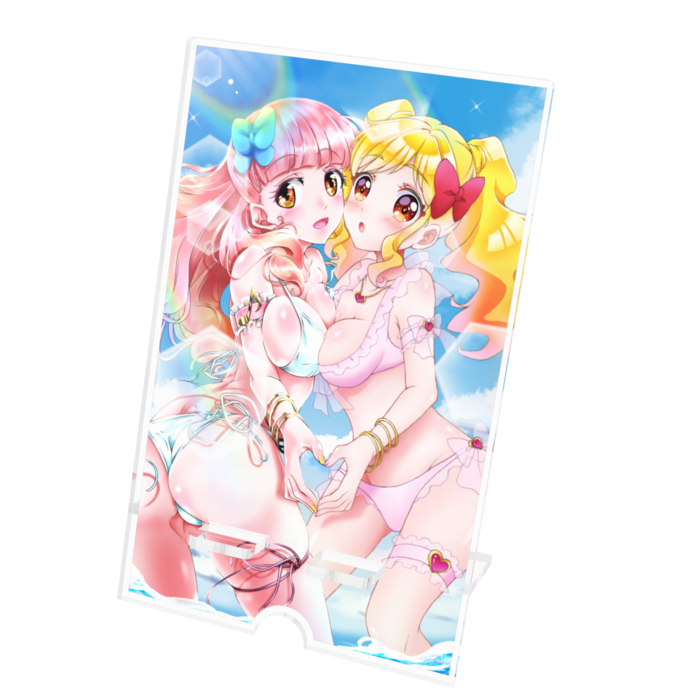 アクリルスマホスタンド - 100x160mm(ケーブル穴あり)
