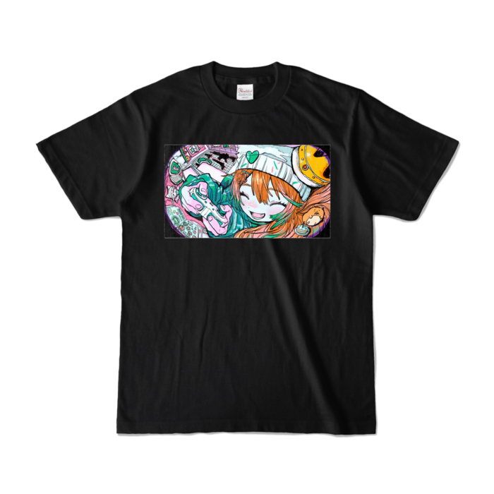 おうちじかんTシャツ(にっこりver) - S - ブラック
