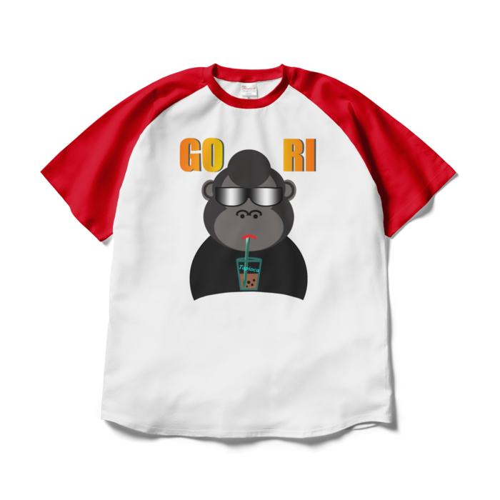 ラグランTシャツ - XL - ホワイト×レッド