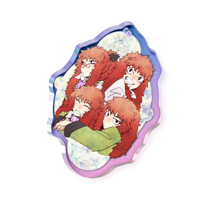 オーロラアクリルキーホルダー - 50 × 50mm