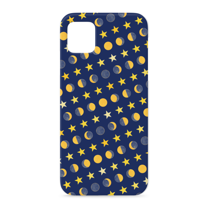 iPhoneケース・月と星・紺:iPhone 11 Pro Max - 正面印刷のみ