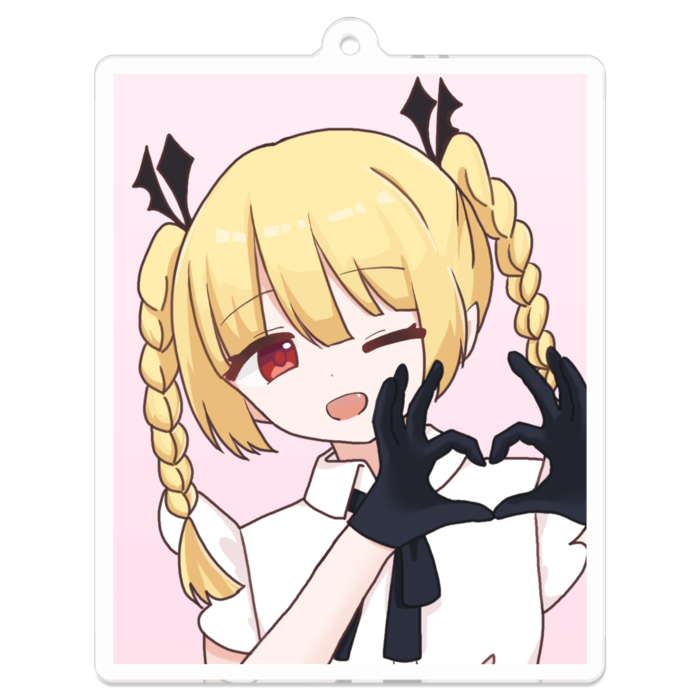 アクリルキーホルダー ハート- 70 x 70 (mm)