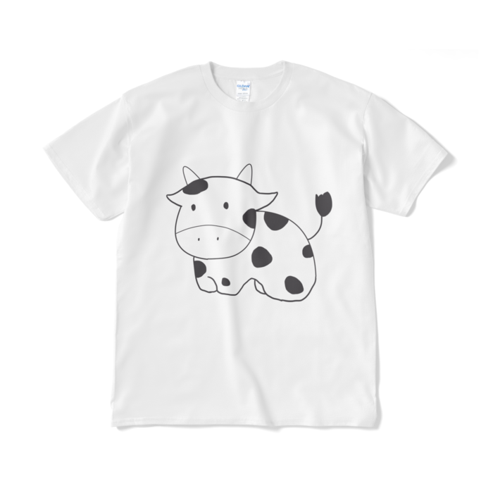 白黒うしTシャツ（短納期） - XL - ホワイト(1)