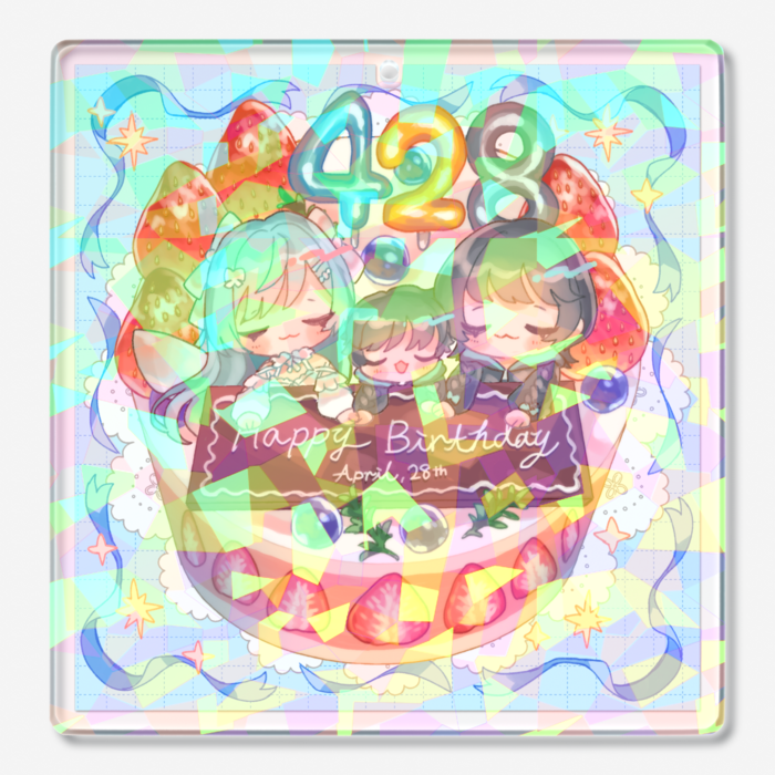 ホログラムアクリルキーホルダー - 70 × 70mm