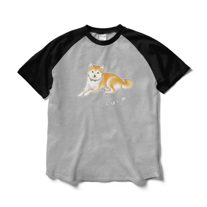 ラグランTシャツ - L - 杢グレー×ブラック / Size L, Heather Grey & Black