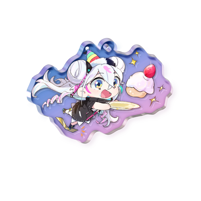 ねこれちゃんオーロラアクリルキーホルダー - 50 × 50mm