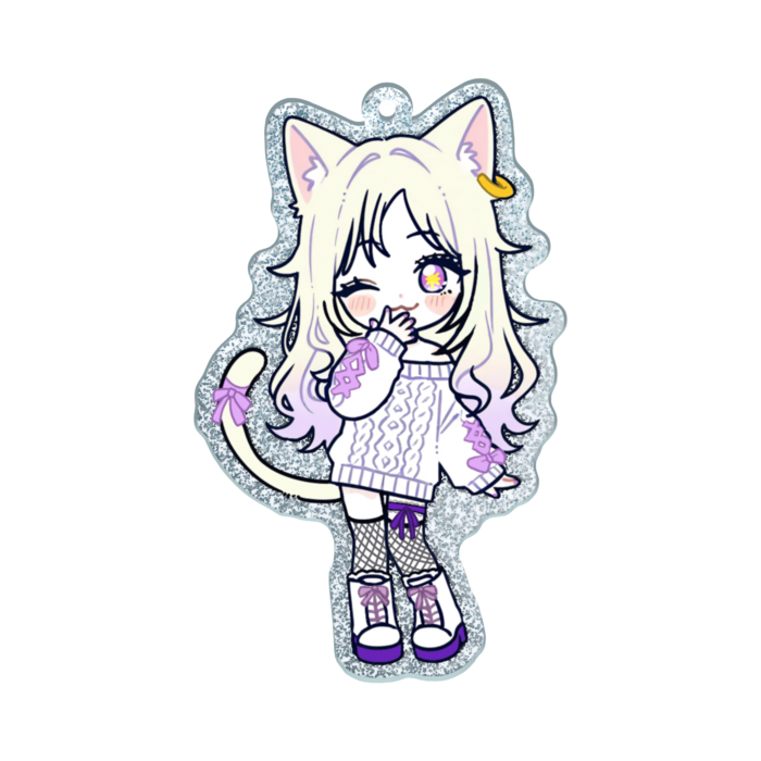 ラメアクリルキーホルダー - 70 × 70mm