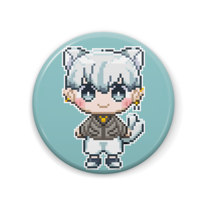 缶バッジ 水色ドットver illust:もっちぃ - 57mm