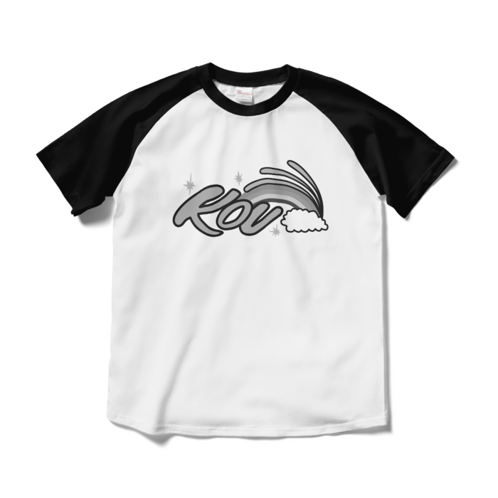 ラグランTシャツ - M - ホワイト×ブラック