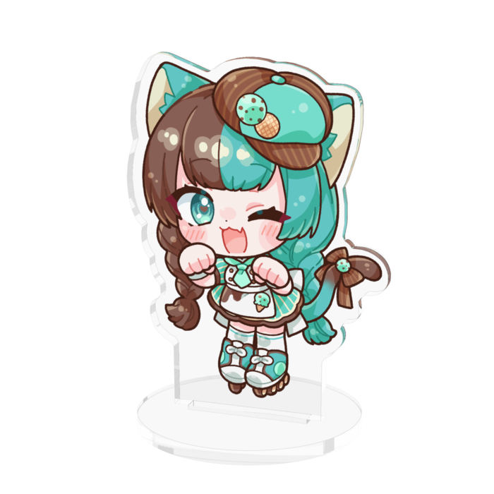 アクリルフィギュア - 70x70mm　【ウインクにゃんこポーズ】